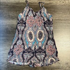 Forever 21 Navy, Pink & Teal Paisley Romper
